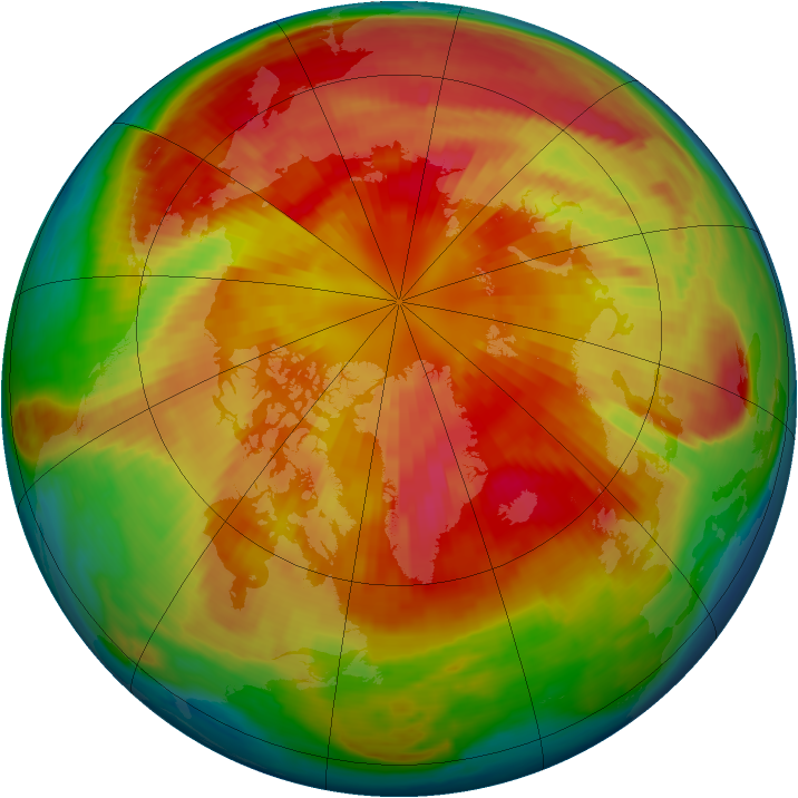 Arctic ozone map for 14 March 1999